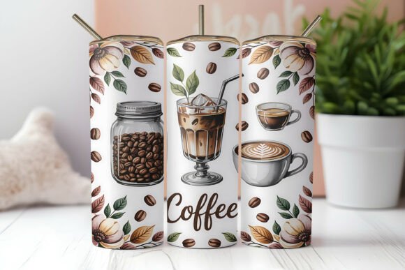 Download Floral Iced Coffee Tumbler Wrap - Coffee tumbler Collection