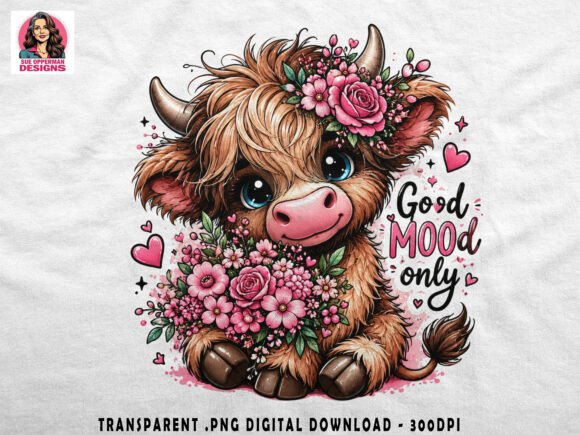 Download Good Mood Only Cow | Retro Baby PNG - Baby png Collection