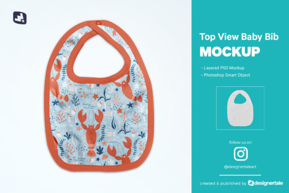 Download Top View Baby Bib Mockup - Premium Resources